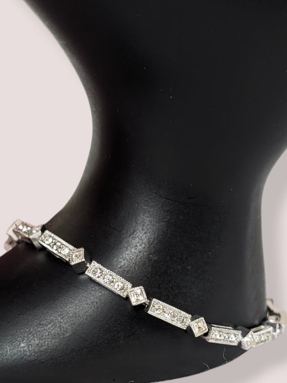 Nadri Rhodium & CZ Geometric Tennis Bracelet